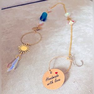 Handmade Blue Beaded Crystal Suncatcher